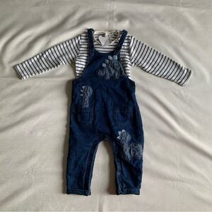 Nexbaby Blue Dinosaur Overalls for Kids two piece